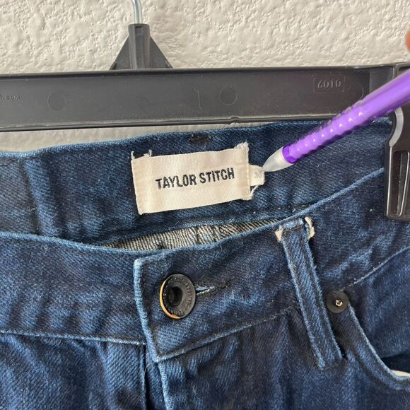 Taylor Stitch Democratic Jeans Men 30 Blue Denim Dark Wash Straight Leg Mid Rise - Picture 5 of 7